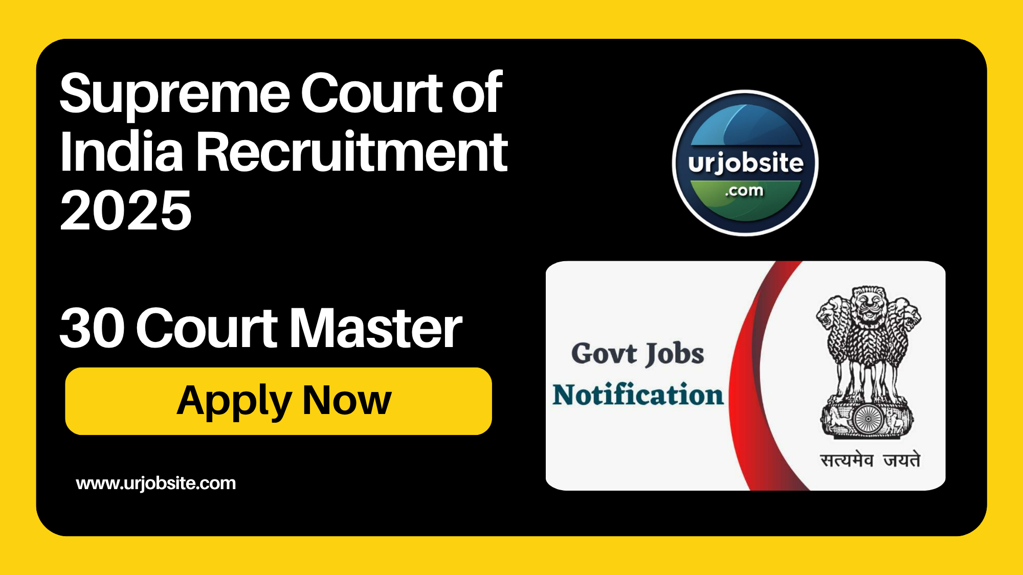 Supreme Court of India Recruitment 2025 Apply Online for 30 Court Master (Shorthand) Posts